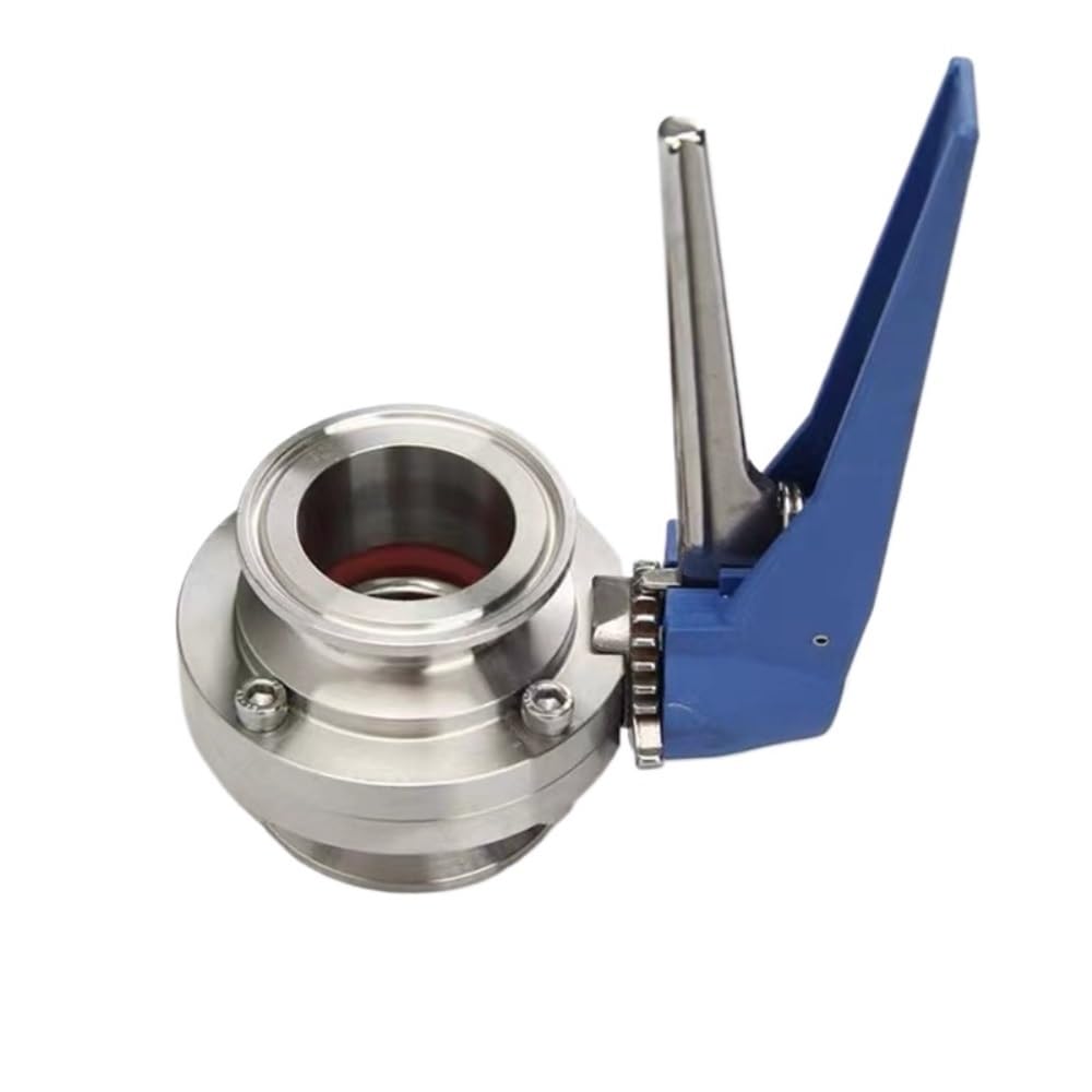 tap Angle Valve, 1.5" Tri Clamp Butterfly Valve Squeeze Trigger 1-1/2" 38mm S304 Stainless Steel Sanitary(Plastic Handle)(Plastic Handle)