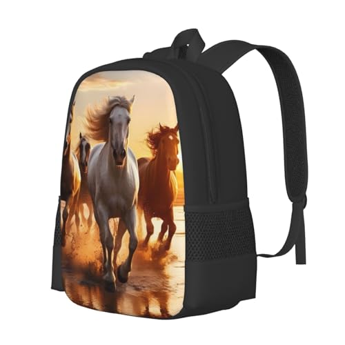 Large Capacity Horse Nature Generate Image Backpack Large Multipurpose Bag Double Zipper Backpack Unisex 17 Inch2