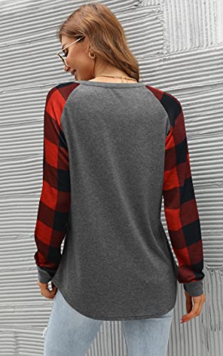 Image of Aifer Womens Long Sleeve Shirts Crew Neck Pullover Sweatshirt Pattern Raglan Casual Tunic Tops