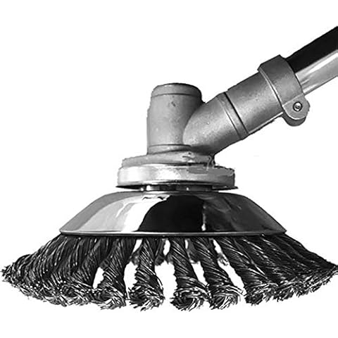 6'' Grass Strimmer Head Trimmer, Knotted Wire Grass Trimmer Cutter Head Steel Universal Grass Cutter Strimmer Head Cleaning Solid Wire Wheel Perfect for Clearing Weeds, Rust, Paint, Deburring (6 Inch) Cover