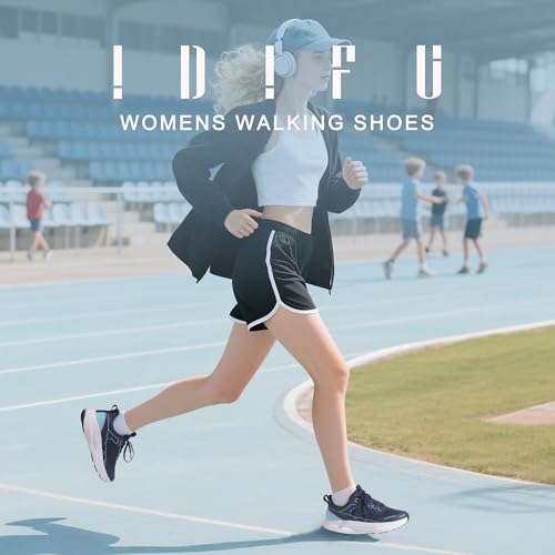 IDIFU Women's Running Shoes Slip On Walking Tennis Shoes Non Slip Comfortable Fashion Sneakers Gym Athletic Sports Shoes for Women Lightweight Breathable Workout Cross Training2