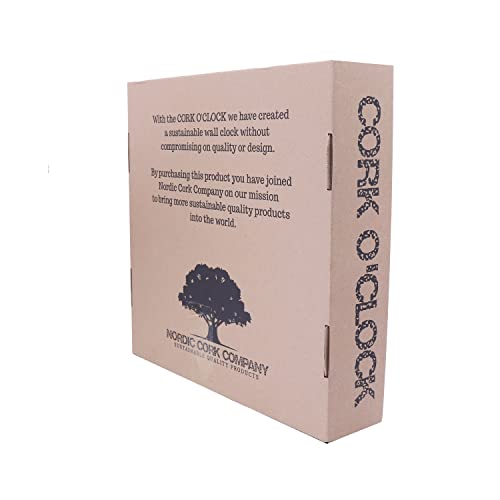 Unique Cork Wood Wall Clock (12.2") Scandinavian Design Boho Style, Silent Quartz Movement, Eco-Friendly Statement Piece Fits Any Home Decor #TOP7