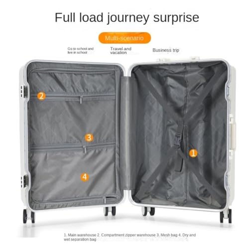 PANKERS Travel Suitcase Multifunctional Front-Opening Aluminum Frame Suitcase, Portable 22-inch Cabin Suitcase, Trolley Suitcase Trolley Case2