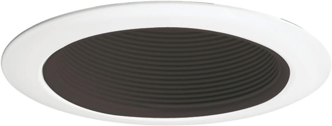 Juno Lighting 14 BWH Halogen Recessed Baffle Trim, 50 watts, 4-Inch, White with Black Baffle