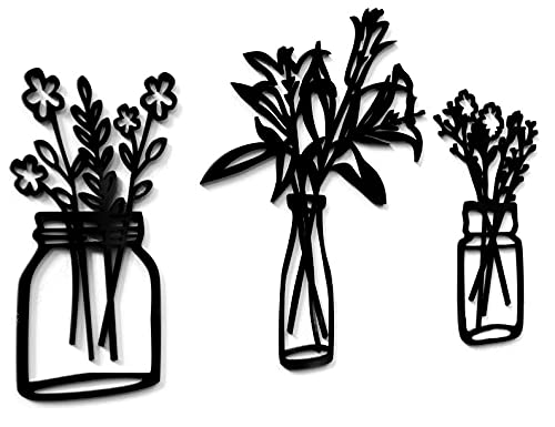 5 pezzi fiore decorazione della parete arte fiore in vaso largo decorazione della parete giardino metallo appeso a parete per la primavera home office decorazione della parete inaugurazione della casa