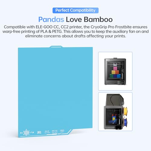 Image of BIQU CryoGrip Pro Frostbite Cold Build Plate for Centauri Carbon /CC 2 | Super-Tack Spring Steel Sheet, 260x286.5mm, Room Temperature Printing, Double-Sided
