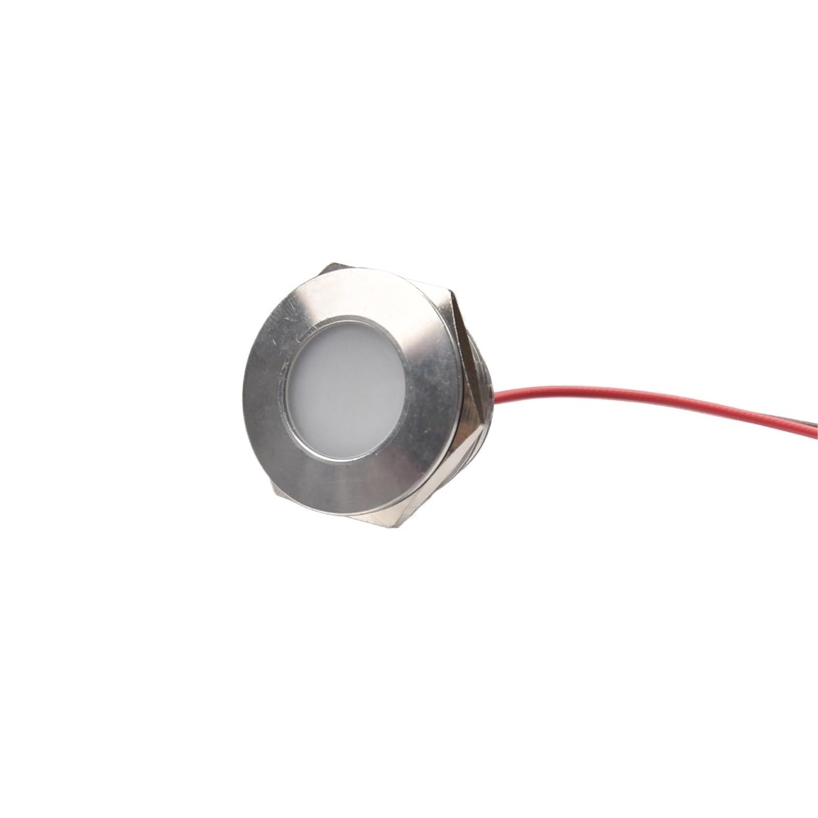 Luz indicadora LED de metal de 30 mm, alto brillo, 3-48 V/110 V/220 V, luz de señal industrial IP64, resistente al agua, con cable(White LED,220V)