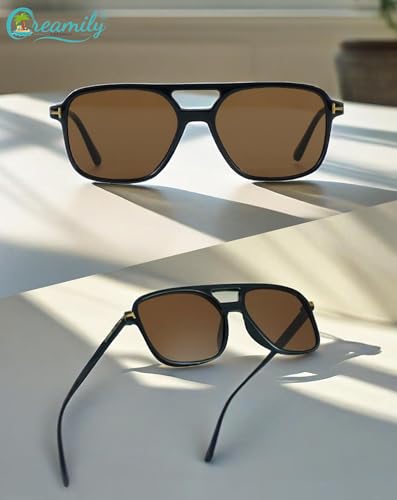 Aviator Womens Square Sunglasses,Trendy Retro Shades For Women,Polarized Sun Glasses With Uv400 Protection For Beach,Vacation,Driving2