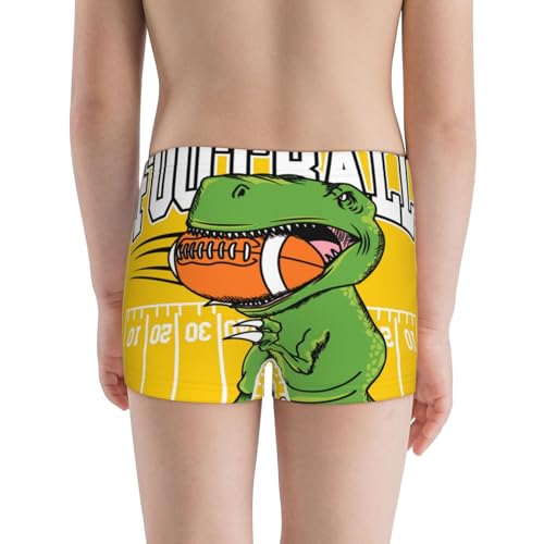 Boys' Cotton Boxer Brief Soft Underwear-T-Rex Playing Football3