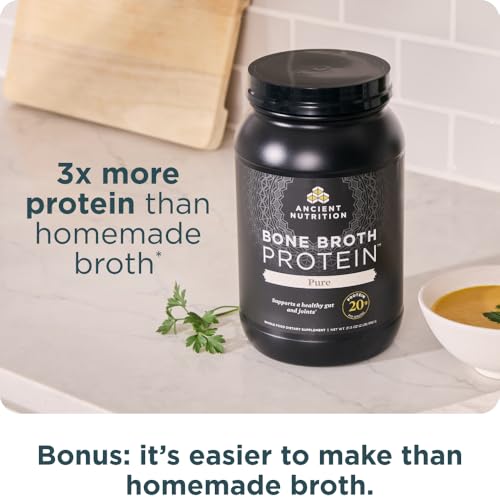 image for Ancient Nutrition Grass Fed, Cage Free, Bone Broth Protein Powder, 20g