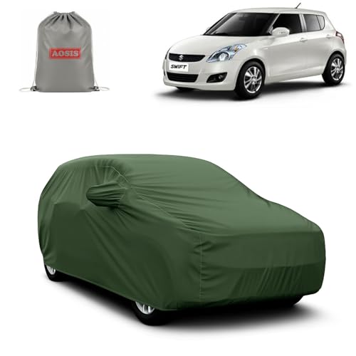 Image of AOSIS 'Waterproof' Car Cover Compatible with Maruti Suzuki Swift 1st Gen /2nd Gen 2005-2018 Year Model 300 GSM Uly Coated Thick Fabric 4X4, Adjustable Belt Buckle, Elastic Grip