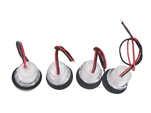 Pactrade Marine 4 Pieces Boat Led Livewell Round Button White Courtesy Light Oem Waterproof #TOP2