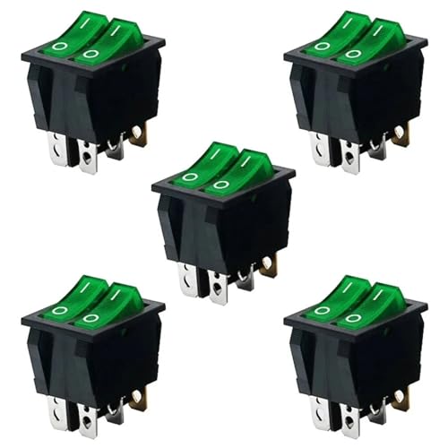 Interruptor basculante 2 SPST KCD6 encendido apagado de 6 pines y 2 vías para barcos de 110V 250V