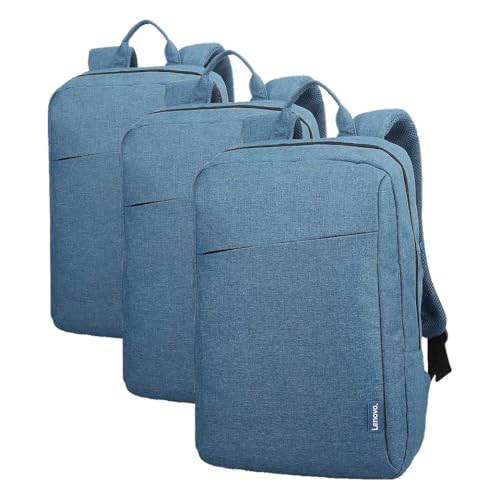 Image of Lenovo Casual Laptop Backpack B210-15.6 inch - Padded Laptop /Tablet Compartment - Durable and Water-Repellent Fabric - Lightweight - Blue (Pack of 3)