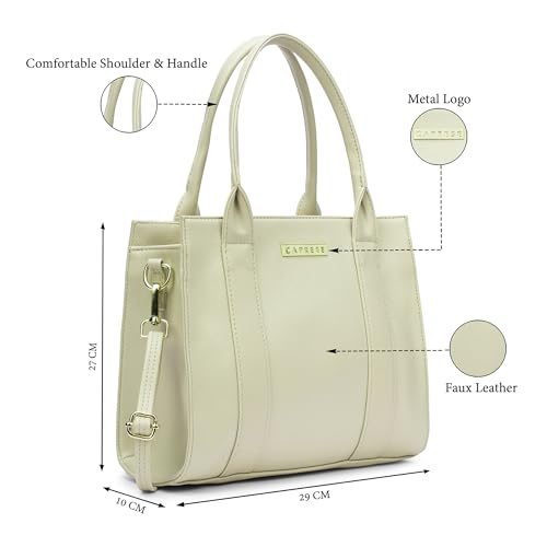 Image of Caprese Primea Medium Tote Bag for Women with Adjustable & Detachable Straps | Stylish, Durable, Multi-Compartment Design for Work, Travel, Shopping | Large Capacity, Ideal for Tab