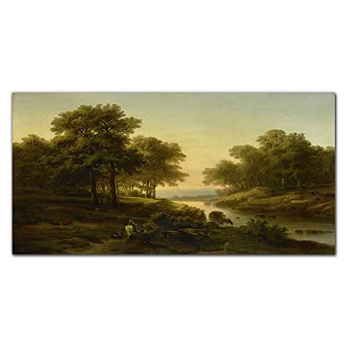 Décoration Murale Verre Trempé Paysage de Rivière Lumineux 100x50
