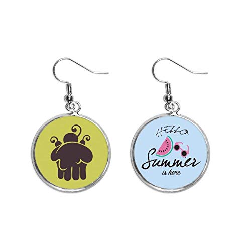 Pendientes de sandía ligeros que no tiran del lóbulo diseño helado de cereza