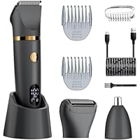 Grumwise Full Body Trimmer，3-in-1 Electric Razor & Shaver for Face, Body & Nose