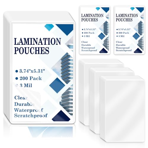 Image of 200 Pack3mil Index Card Laminating Pouches 3x5 File Card Laminating Pouches Lamination Pouches Recipe Card Laminating Pouches for Work Permits Pass Cards Student ID Cards