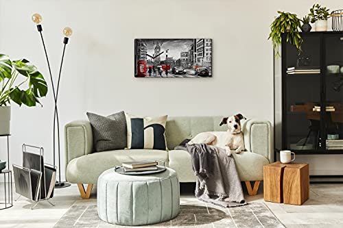Horloge sur Toile Art Moderne Londres | Image Murale Qualité Premium Big Ben 60x30cm - 5