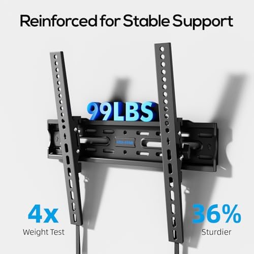 UL Listed Tilting Low Profile TV Wall Mount - Holds Most 26-60 Inch TVs Up to 99 lbs, Quick Release Lock, Max VESA 400x400mm, Fits 8''-16'' Studs - by USX STAR