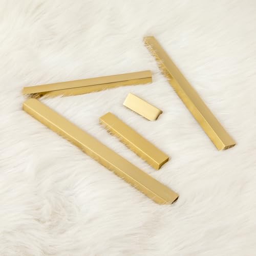 Goo-Ki 12pcs Cabinet Handles Brushed Gold Finger Pulls Drawer Pull - 5 in (128mm) Hole Centers Kitchen Hardware Bar Cabinet Pulls Solid Aluminum Material by Goo-Ki - Used condition - Image 3