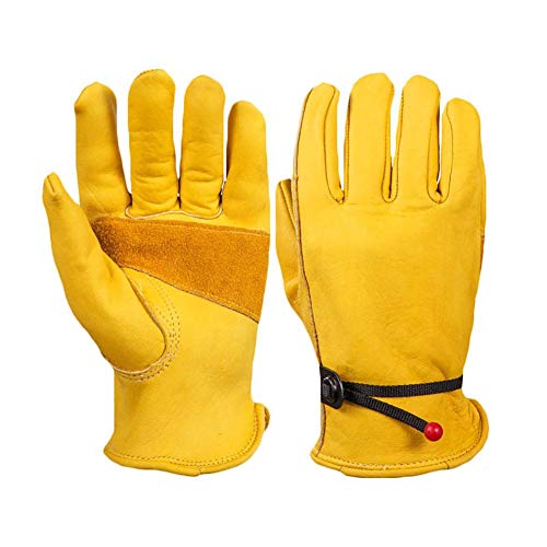 Grisen1 - Gants de sécurité en cuir - Matériaux de sécurité professionnels, gants de travail, gants réutilisables, gants de jardinage, jaune Cover