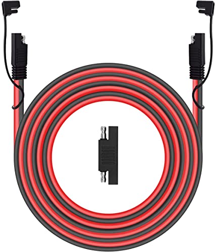 RUNCCI-YUN SAE Extension Cable 16AWG SAE to SAE Extension Cable Quick Disconnect Wire Harness SAE Connector for Solar Panel Battery Motorcycle Cars Tractor 300cm