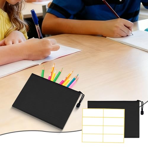 Wallet A5 24x18cm Document Bag, Waterproof Oxford Money Bag with Zip Closure, Secure Bank Folder for Documents Receipts Cash