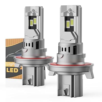 H13 9008 Light Bulbs,800% Brighter Light,6500K Cool White With Canbus Ready,1:1 Mini Halogen Size,Plug And Play,Pack Of 2