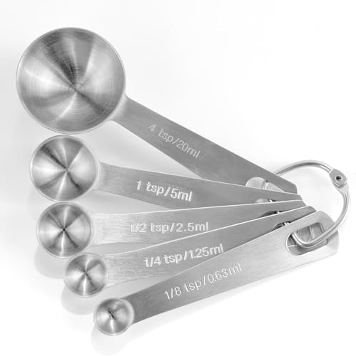 Image of INKULTURE Stainless Steel Measuring Cups & Spoons -10 Piece Heavy Duty Measuring Cups & Spoons Set for Dry Foods, Spices or Liquids