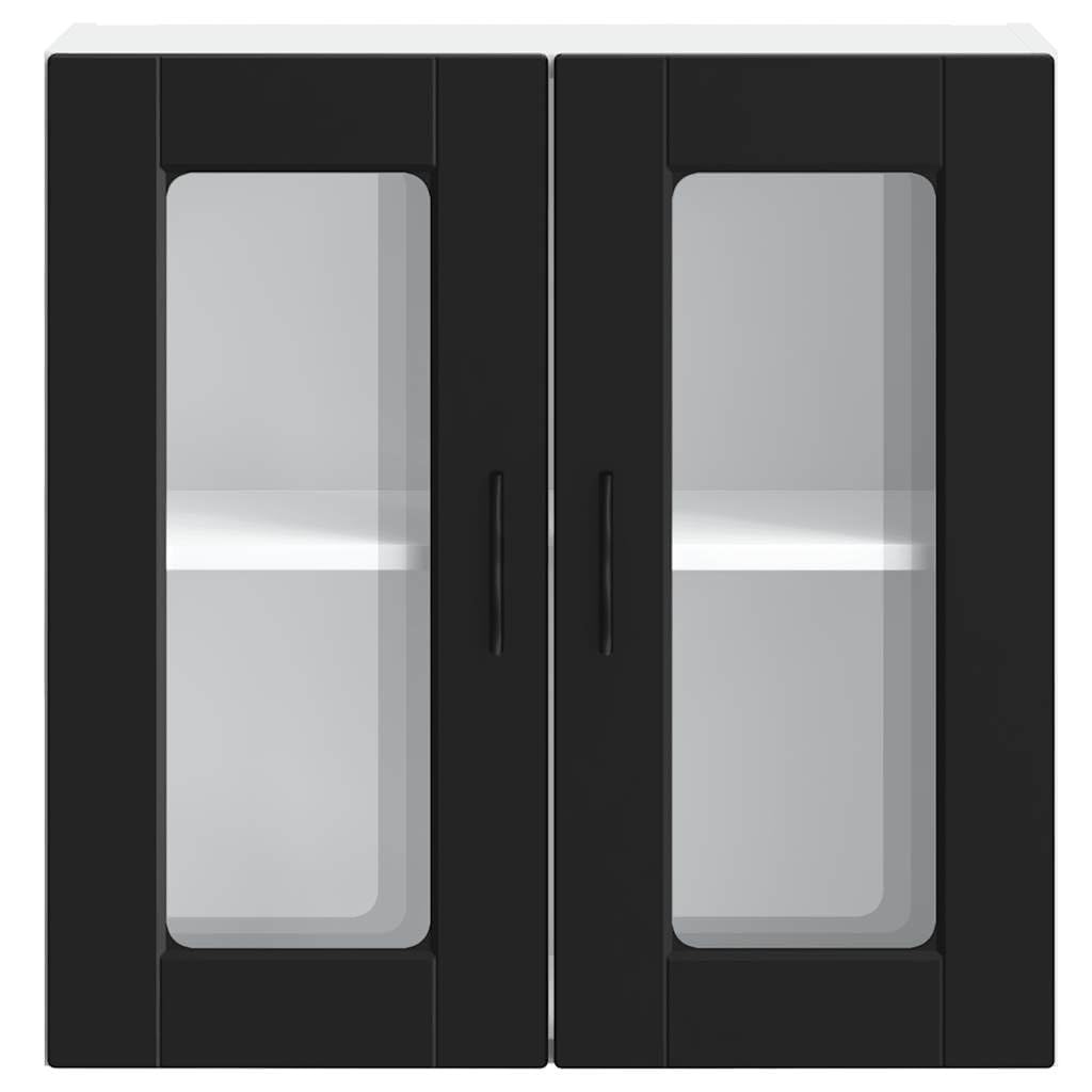 Porto - Armadietto da cucina sospeso con anta in vetro, in legno, 60 x 31 x 60 cm, portata 75 kg, spazio per cucina e sala da pranzo, salvaspazio e facile da pulire