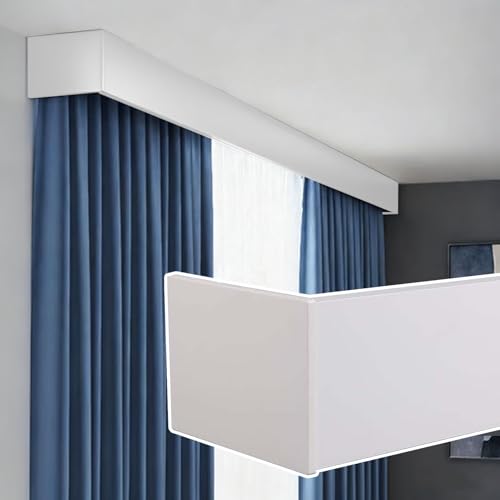Panel De Cortina Montado En El Techo Para Barra De Doble Riel, Decoración De Caja De Cornisa De Ventana Resistente