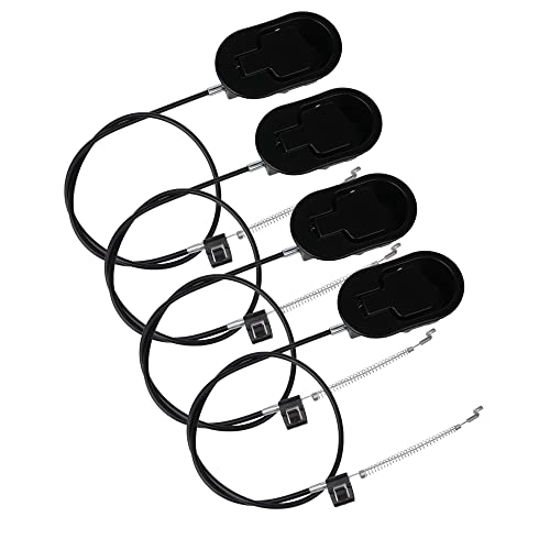 Image of RDEXP 4 Pieces Sofa Recliner Release Handles and 4 x Cables 900mm Total Length Black