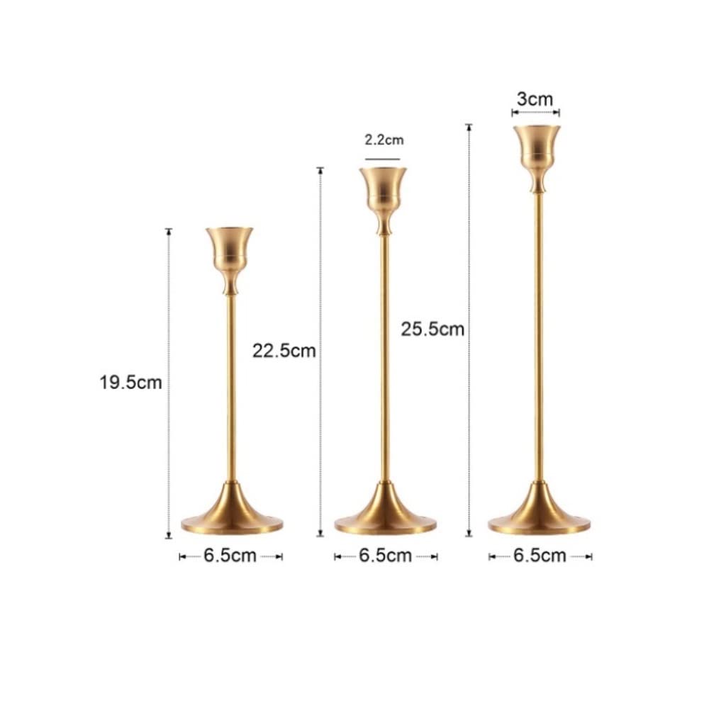 Kerzenständer 3-teiliges Set aus Metall mit Einzelkopf, antiker Kerzenständer, Dekoration für Zuhause und Restaurant, Candlelight Dinner, Requisiten, Dinner-Ornamente