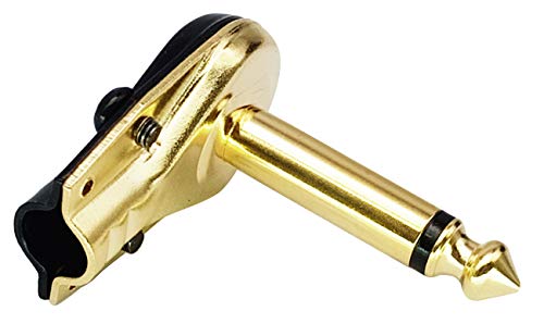 Aaotokk 90 Degree 6.35Mm Adapter Golden Plated Right Angle 6.35Mm 1/4 Inch Ts Mono Male Flat Pancake Style Plugs Connectors For Speaker,Patch Cable,Guitar.(4 Pack) #TOP2