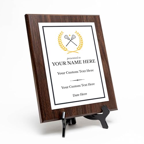 Lacrosse Custom Wooden Award Plaque with Easel Mount