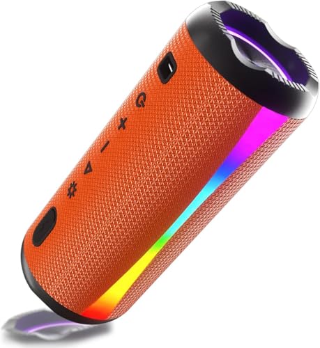 dotn Altavoz Bluetooth portátil Potente 20 W, Altavoz Bluetooth 5.4 con Luces RGB, 20 Horas de autonomía, IPX7 Impermeable, Soporte Micro-con
