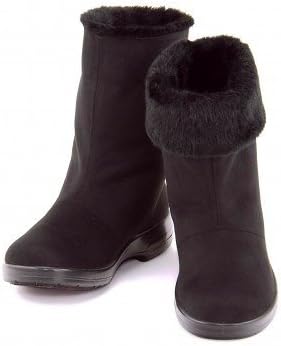 [トップドライ] TOP DRY レディース ショートブーツ ファー付き 防水 雨 雪 靴 シューズ 防滑 3E ローヒール 歩きや