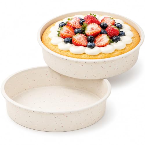 Vinino 10 Inch Cake Pans, 2 Pack Silicone Pans with Steel Frame