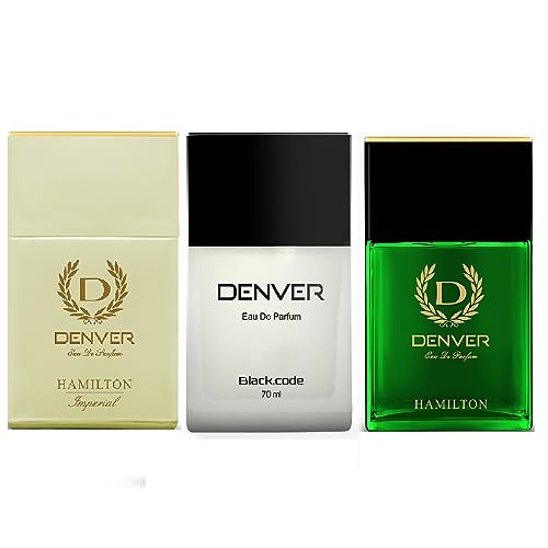 Image of Denver Hamilton, Imperial & Black Code Aerosol Perfume - 70Ml Each (Combo Pack Of 3) | Long Lasting Eau Da Parfum Scent For Men