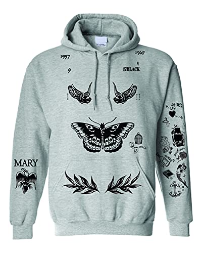 ALLNTRENDS Adult Hoodie Harry Tattoos 2021 Newest Sweatshirt Cool Top Trendy Hooded (M, Sporty Grey) ALLNTRENDS Adult Hoodie Harry Tattoos 2021 Newest Sweatshirt Cool Top Trendy Hooded (M, Sporty Grey)