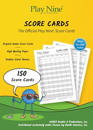Play Nine Golf Card Game Score Cards (3 Pack)