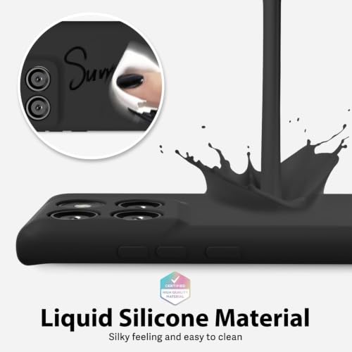 Image of DIZORO Microfiber Candy Case for Motorola Moto Edge 70 5G Smooth Touch Cushion Liquid Soft Silicone Gel Phone Cases Non-Slip Full Body Protective Back Cover - Black