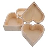YARNOW 2 Cajas Decorativas de Almacenamiento para Joyas en Forma de Corazón, Portátiles Plástico Beige, Ideales para Escritorio y Cajón