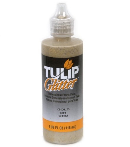 jbr1318 Glitter Fabric Paint 4 Ounces-Gold