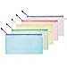 KATEVO B6 Zipper File Bags, 5 Colors Zippered Water-resistant PVC Bag Storage Pouch for Women, Men Organizer Document, Business Receipts, Cosmetics, Travel Accessories (5 pcs)