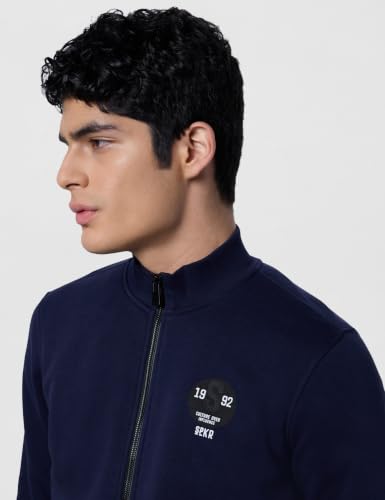 Image of Spykar Blended High Neck Full Sleeve Sweatshirt for Men