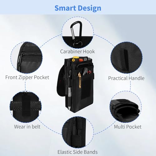 KENOBEE Belt Tool Pouch, Multitool Organizer Electrician Holster Nylon Tactical Pocket Attachment Utility sheath Bag Tradesman Pro Maintenance Tool Sleeve for EDC Gears Cellphone, (Black) 5 KENOBEE Belt Tool Pouch, Multitool Organizer Electrician Holster Nylon Tactical Pocket Attachment Utility sheath Bag Tradesman Pro Maintenance Tool Sleeve for EDC Gears Cellphone, (Black) - Image 5