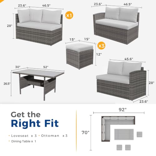 Wisteria Lane 7 Piece Patio Furniture Set, Patio Sectional for All Weather - Image 2